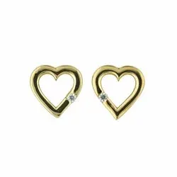 NORDAHL ANDERSEN hjerte øredobber i 8 karat hvite zirkoner