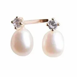 NORDAHL ANDERSEN øredobber i 8 karat hvite zirkoner