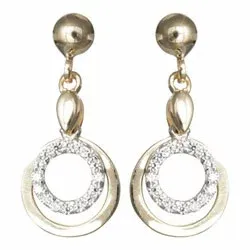 NORDAHL ANDERSEN øredobber i 8 karat hvit zirkon