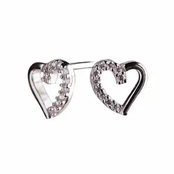NORDAHL ANDERSEN hjerte øredobber i sølv hvit zirkon