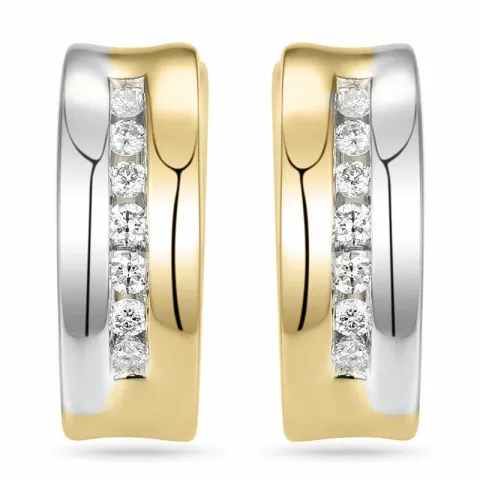 14 mm diamant creol i 14 karat gull med diamant