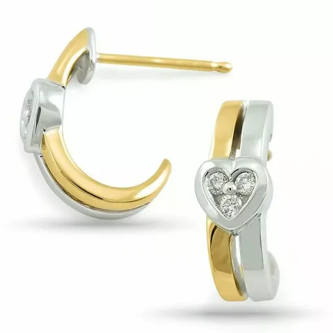 halvcreol i 14 karat gull og hvitt gull med diamant 