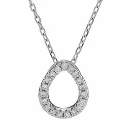 Joanli Nor anheng med halskjede i sølv hvit zirkon