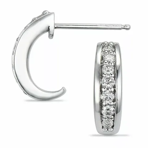 13 mm diamantøredobb i 14 karat hvitt gull med diamanter