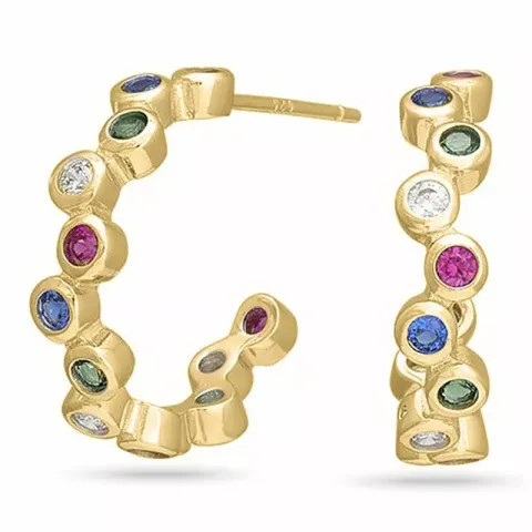 Joanli nor halvcreol i forgylt sølv multifarget zirkon