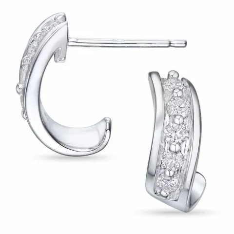 diamant halvcreol i 14 karat hvitt gull med diamant