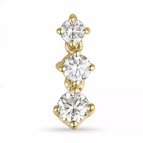 diamant gull briljantøredobb i 14 karat gull med diamant 