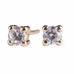 Liten NORDAHL ANDERSEN øredobber i 14 karat gull hvite zirkoner