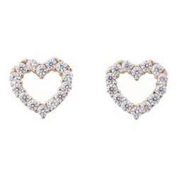 NORDAHL ANDERSEN hjerte øredobber i 8 karat hvit zirkon