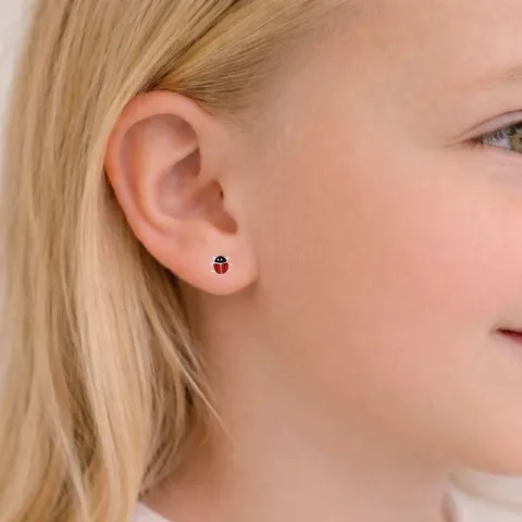 marihøne øredobber i sølv - Little Ones