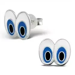 Ekte øyne øredobber i sølv