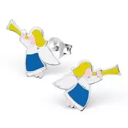 Engel multifargede øredobber i sølv