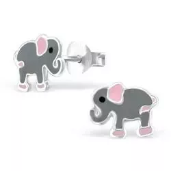 Elefant øredobber i sølv