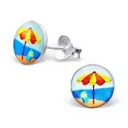 Parasoll øredobber i sølv