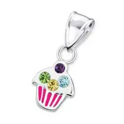 Cup cake anheng i sølv