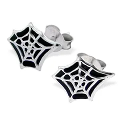 Spindelvev øredobber i sølv