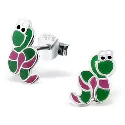 slange øredobber i sølv