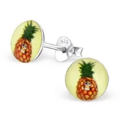 Ananas øredobber i sølv