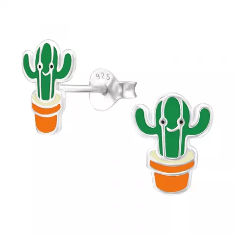 Kaktus øredobber i sølv