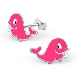 Hval øredobber i sølv