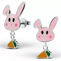 kanin øredobber i sølv