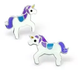 Enhjørning øredobber i sølv