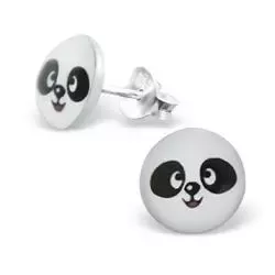 Panda øredobber i sølv