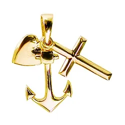 Aagaard tro-håp-kjærlighet anheng i 8 karat