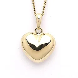 Aagaard hjerte anheng i forgylt sølv