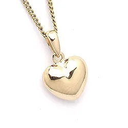Aagaard hjerte anheng i forgylt sølv