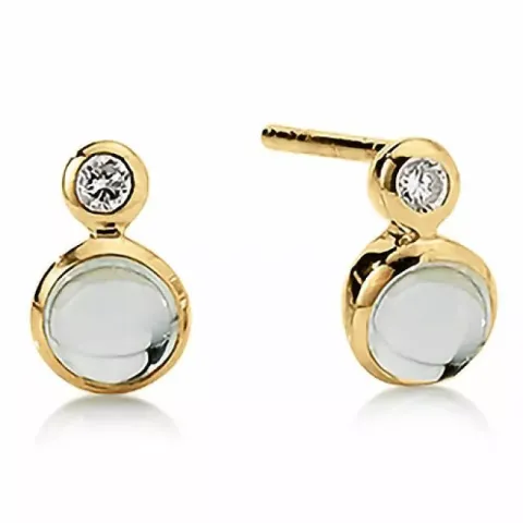 Liten Aagaard topas øredobber i 8 karat lyseblå topaser hvite zirkoner