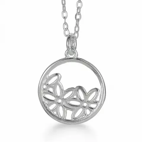 Aagaard blomst anheng med halskjede i sølv