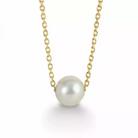 6 mm Aagaard perle anheng med halskjede i 8 karat