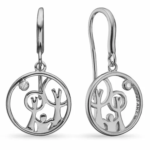 lange Red Barnet diamant øredobber i sølv med diamant 