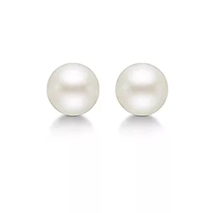 6 mm Aagaard runde hvite perle ørestikker i sølv