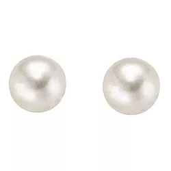 8 mm Aagaard runde hvite perle ørestikker i 8 karat