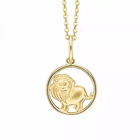 Aagaard stjernetegn løven halskjede med anheng i forgylt sølv