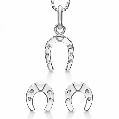 Støvring Design hestesko smykke sett i sølv