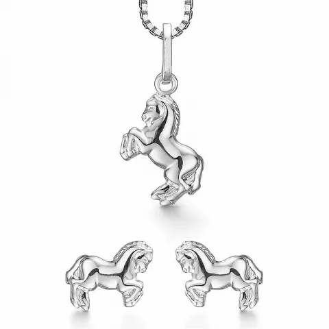 Støvring Design hest smykke sett i sølv