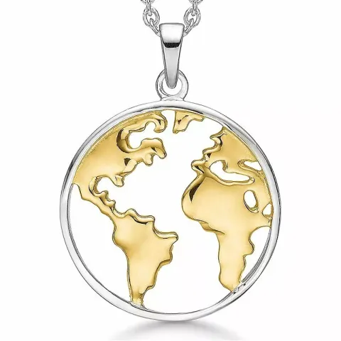 20 mm støvring design livets tre halskjede med anheng i forgylt sølv med sølv