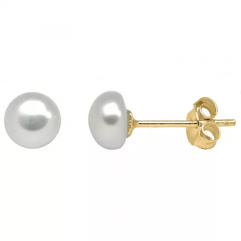 6 mm Støvring Design perle ørestikker i forgylt sølv