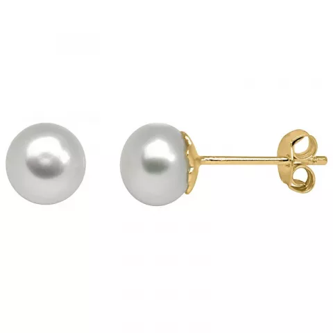 7 mm Støvring Design perle ørestikker i forgylt sølv