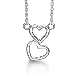 Støvring Design hjerte halskjede med anheng i rodinert sølv
