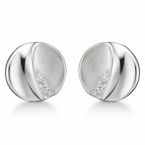 Støvring Design øreklips i sølv hvit zirkon