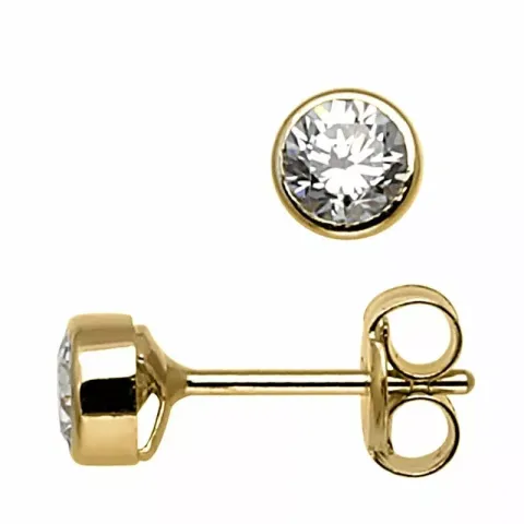 4 mm Støvring Design øredobber i 8 karat hvit zirkon