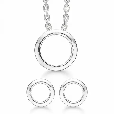 Støvring Design rund smykke sett i sølv