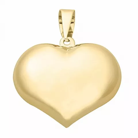 Elegant Støvring Design hjerte anheng i 14 karat gull