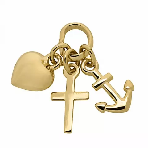 Støvring Design tro-håp-kjærlighet anheng i 14 karat gull
