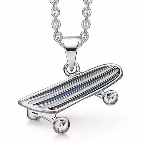 Støvring Design skateboard halskjede med anheng i sølv
