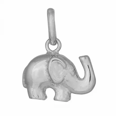 Blank Siersbøl elefant anheng i sølv